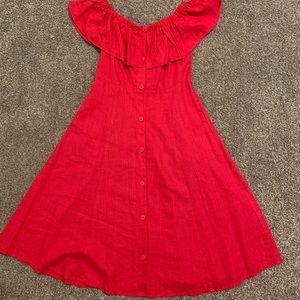 Forever21 Red off the shoulder midi dress